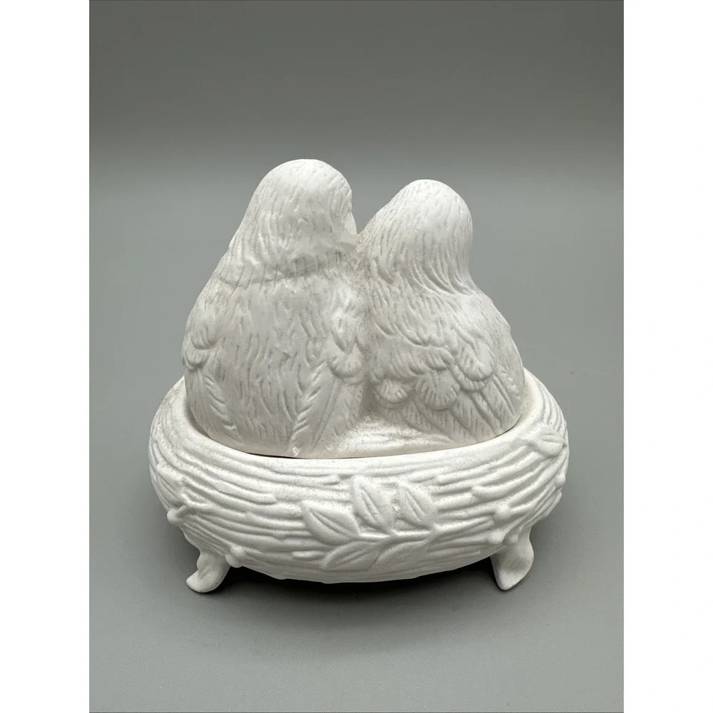 Grasslands Road Songbird Jewelry Box Unglazed ceramic Preowned w Box